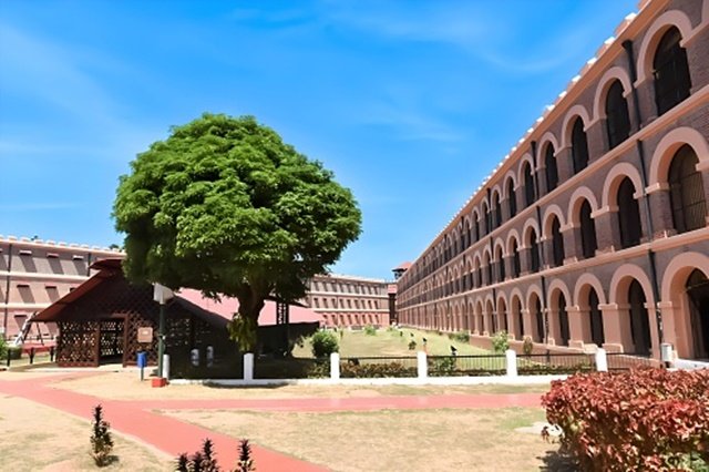 Selective focus of Cellular jail which is also known as Kalapani jail or Andaman jail is one of the most important national monuments from the days of Indian freedom struggles situated in Port Blair Capital of Andaman and Nicobar Island.